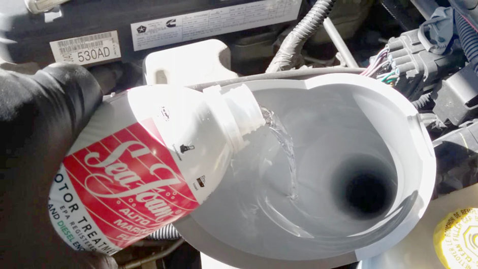 Adding Sea Foam Motor Treatment to the fuel filter canister.