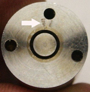 Cracked injector nozzle