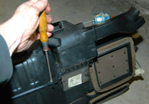 Disassembling HVAC box.