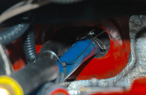 Coolant supply/return hoses are to be removed.
