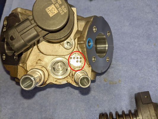 Original design CP4 fuel injection pump.